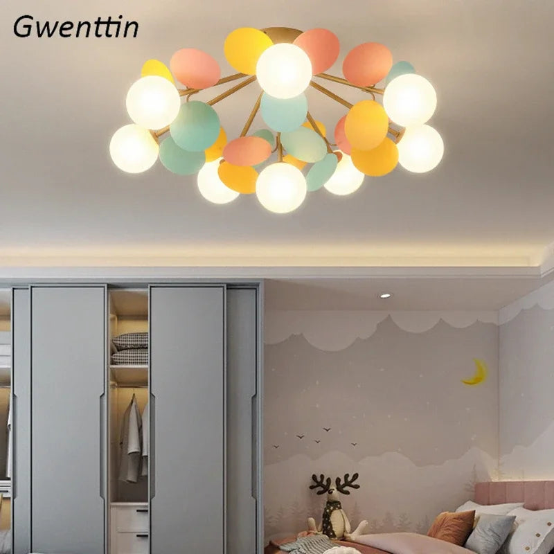 Petals Ceiling Chandelier Light Fixture for Nordic Living Room & Bedroom