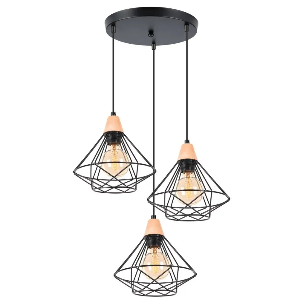 Industrial Wood Ceiling Chandelier for Bedroom Cafe Bar Restaurant Decor