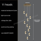 Nordic Crystal Chandelier | Living Room Villa Ceiling Light