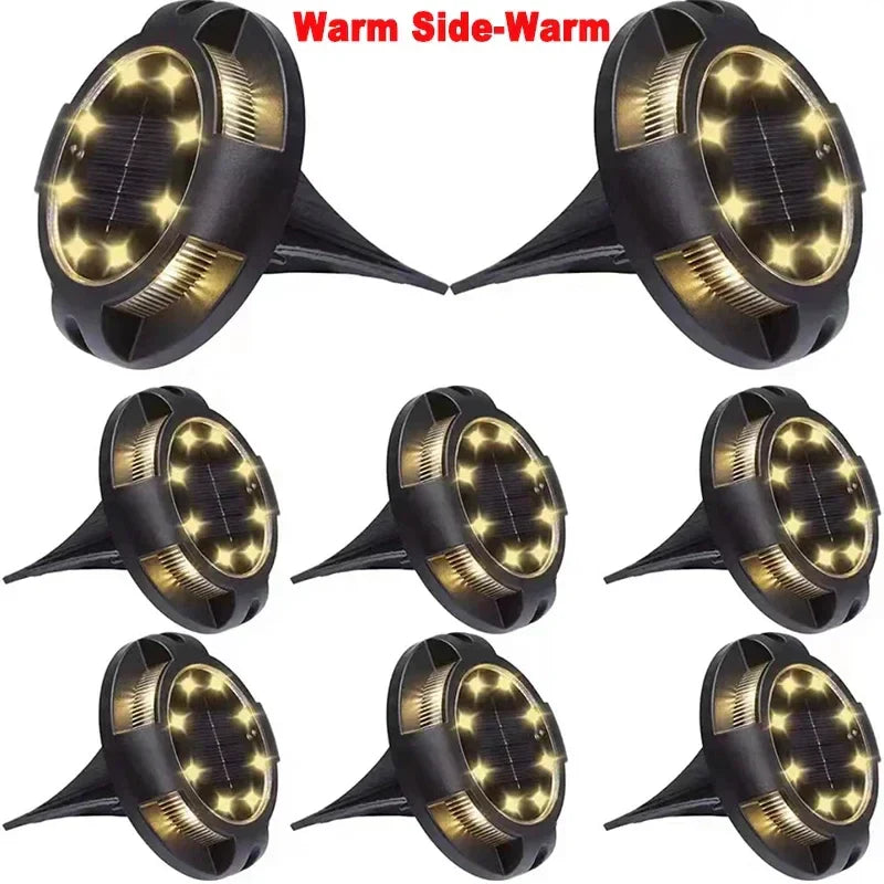 Solar Disk Light Outdoor Garden Spotlight LED Lamp Decor