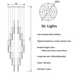 Crystal LED Chandelier: Modern Nordic Minimalist Indoor Light Fixture for Living Room