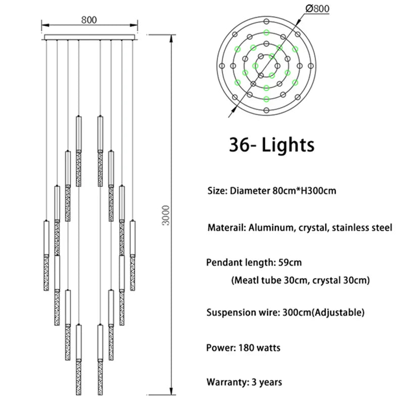 Crystal LED Chandelier: Modern Nordic Minimalist Indoor Light Fixture for Living Room