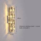 Contemporary Crystal Wall Sconce for Bedside, Bathroom, Corridor, Aisle, TV Background Lighting
