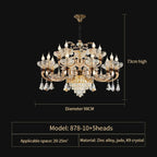 Jade Crystal Chandelier: Elegant European Living Room Lamp