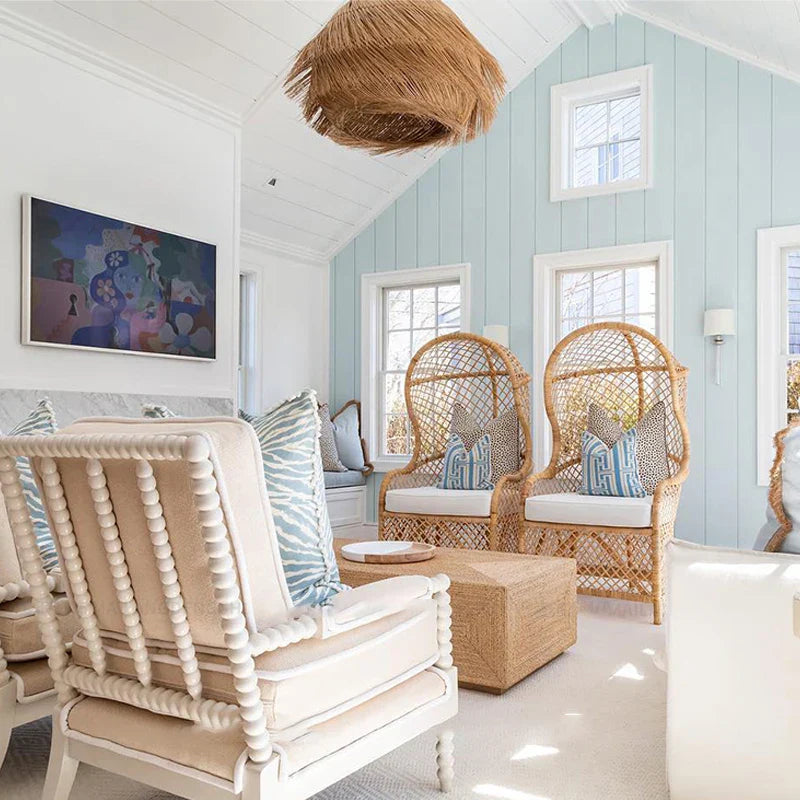 Wicker Pendant Lights Wabi Sabi Chandelier - Rattan Weaving Ceiling Lamp