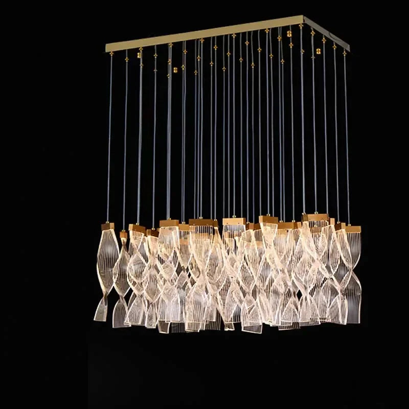 Luxury Acrylic LED Chandelier for Staircase Hallway and Villa