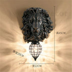 Nordic Lion Wall Light: Modern Resin Lamp for Home Decor and Interior Lighting