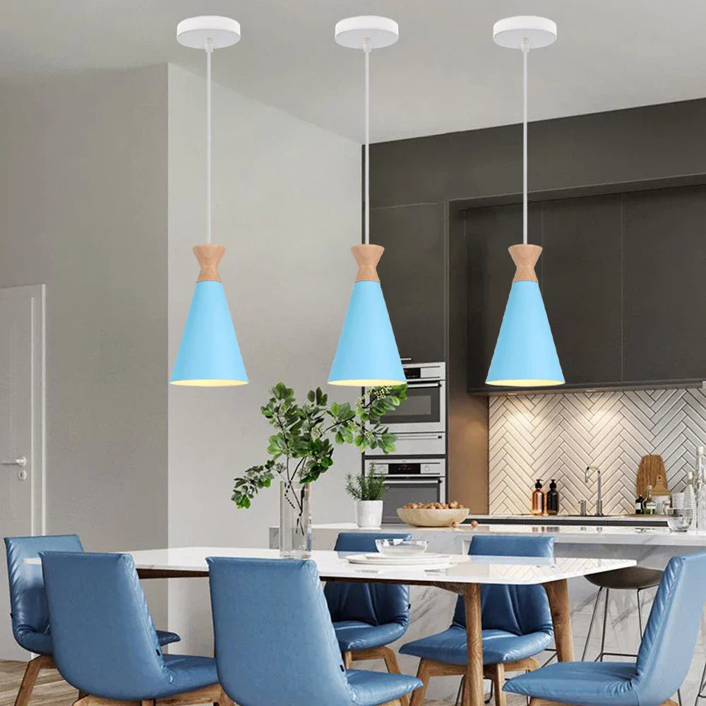 Blue Nordic Pendant Lights E27 Modern Hanging Lamps for Living Dining Kitchen