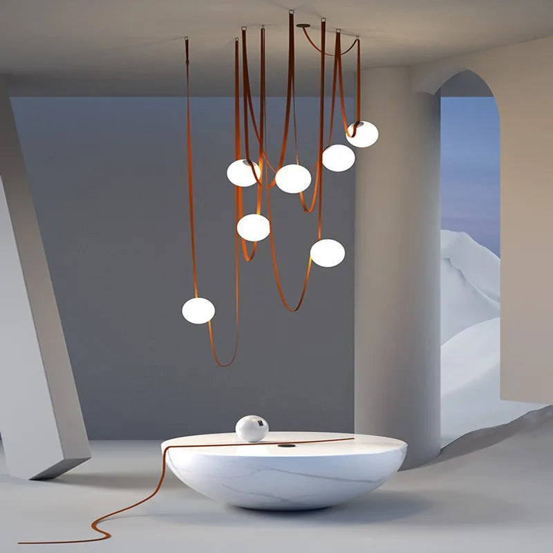 Glass Ball Pendant Lamp for Loft Living Dining Room, LED Lighting