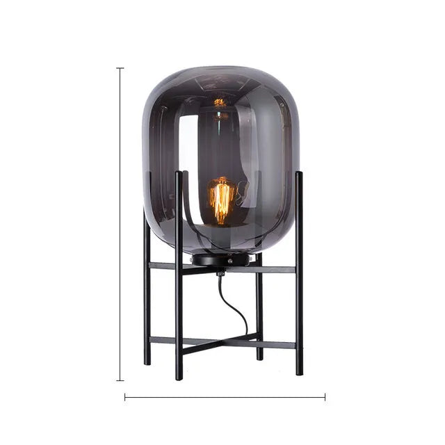 LED Glass Floor Lamp Retro Melon Floor Lights - Modern Minimalist Design