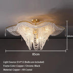 Modern Butterfly Crystal Chandelier Light for Living Room, Dimmable Home Lighting