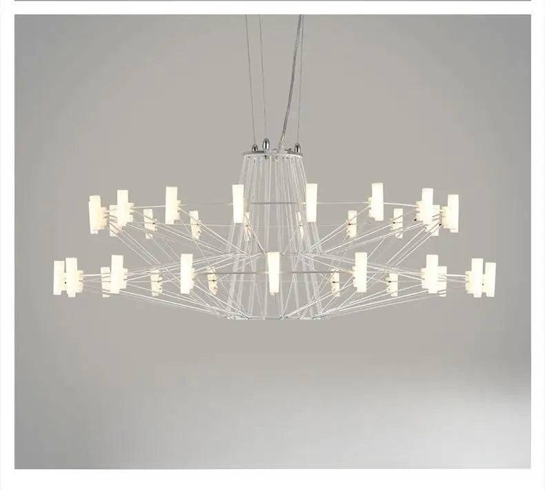 Luxe Iron Wire Round LED Chandelier for Living & Dining Room