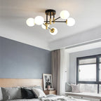 Glass Ball Black Chandelier - Nordic Round Dining Table Ceiling Chandelier