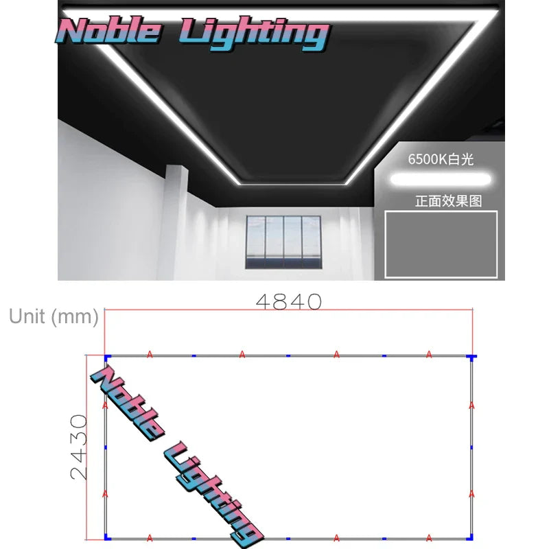 Rectangle Hexagon Led Light Bar for Auto Detailing Garage Ceiling