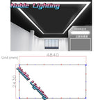 Rectangle Hexagon Led Light Bar for Auto Detailing Garage Ceiling