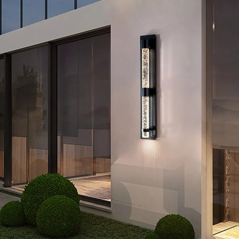 Crystal Bubble LED Wall Lamp: Stylish Exterior Lighting for Garden, Porch & Entryway
