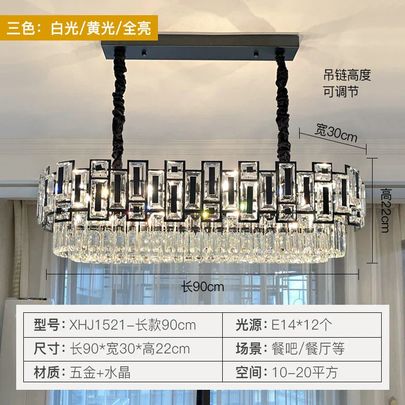Crystal Chandelier: Modern Elegant Lighting for Living Room, Bedroom, Kitchen