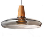 Glass & Wood Pendant Light: Modern Nordic Hanging Lamp for Bar, Table, Dining - Gray Retro Decor