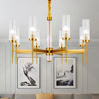 Gold Plated Nordic Living Room LED Chandelier | Luxury Hanging Pendant Lighting