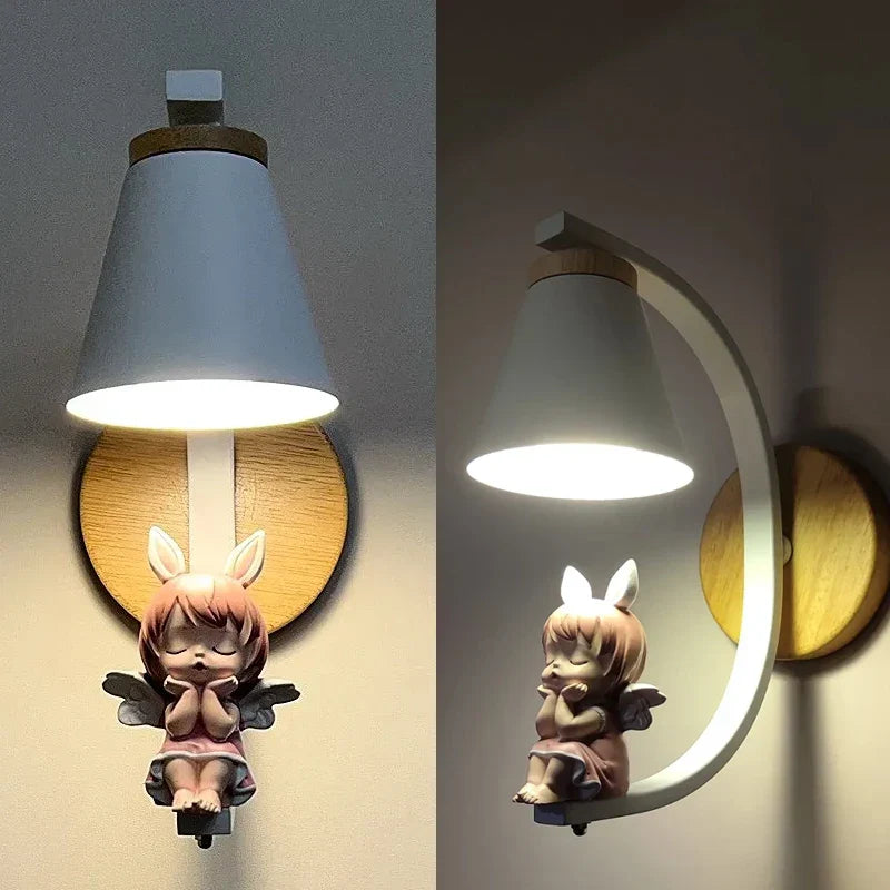 Angel Girl Bedroom Wall Sconces LED Light Fixtures