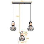 Industrial Wood Pendant Chandelier for Dinning Living Room Kitchen LED Fixture