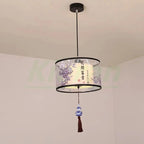 Modern Minimalist Fabric LED Chandelier Room Decoration Chinese Style Pendant Lamp