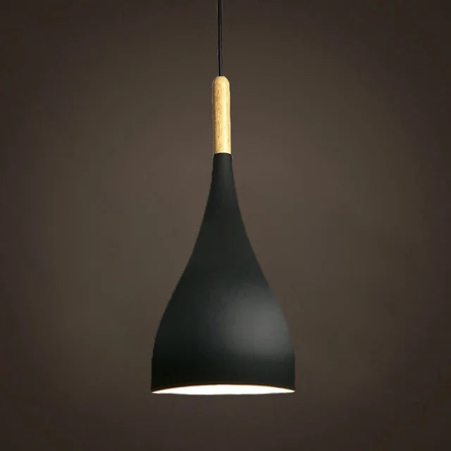 Wood Pendant Light: Modern Nordic Kitchen Ceiling Lamp for Dining Room & Coffee Bar