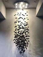 Crystal Chandelier: Modern Staircase LED Lighting for Hallway & Lobby