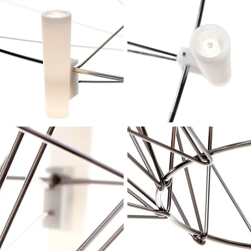 Luxe Iron Wire Round LED Chandelier for Living & Dining Room