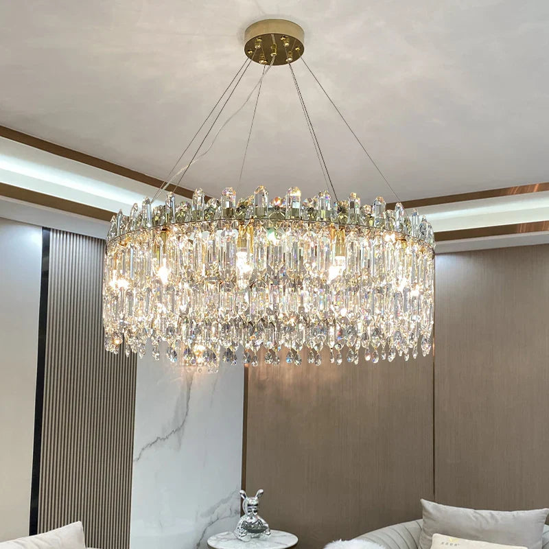 Crystal Pendant Chandelier: Luxury LED Decor for Living Room & Kitchen