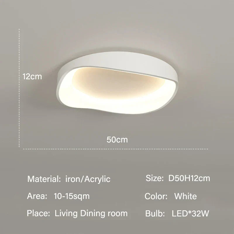 White LED Ceiling Chandelier for Living Room Bedroom with Remote Control
