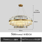 Luxury Crystal Golden Gloss LED Ceiling Chandelier for Dining & Living Room