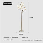 Nordic Ginkgo Leaf Living Room Floor Lamp - Modern Bedroom Night Light