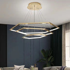 Modern Luxury Hexagon LED Pendant Chandelier for Living Room and Bedroom