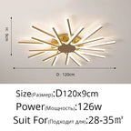 Flower Acrylic Chandelier, Indoor Living Room Bedroom Lamp, Gold Black White Glass