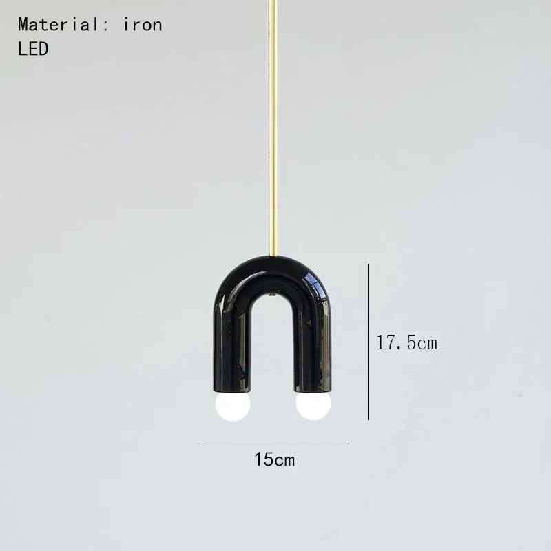 Colorful Metal Chandelier LED Pendant Lamp for Bedroom Parlor Dining Room