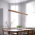 Black Walnut Dining Pendant Light: Simple Log Strip Design for Dining Room, Office