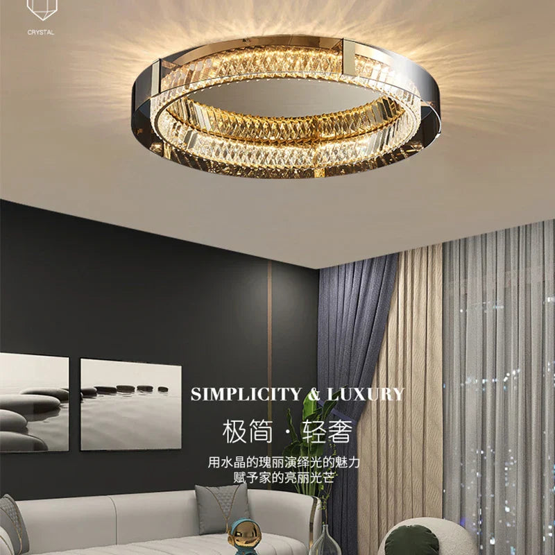 Nordic LED Crystal Glass Ceiling Light - Modern Living Room Dining Room Bedroom