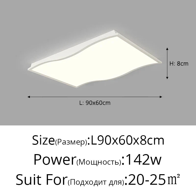 Minimalist LED Ceiling Light in Black & White for Living, Dining, Bedroom & Kitchen