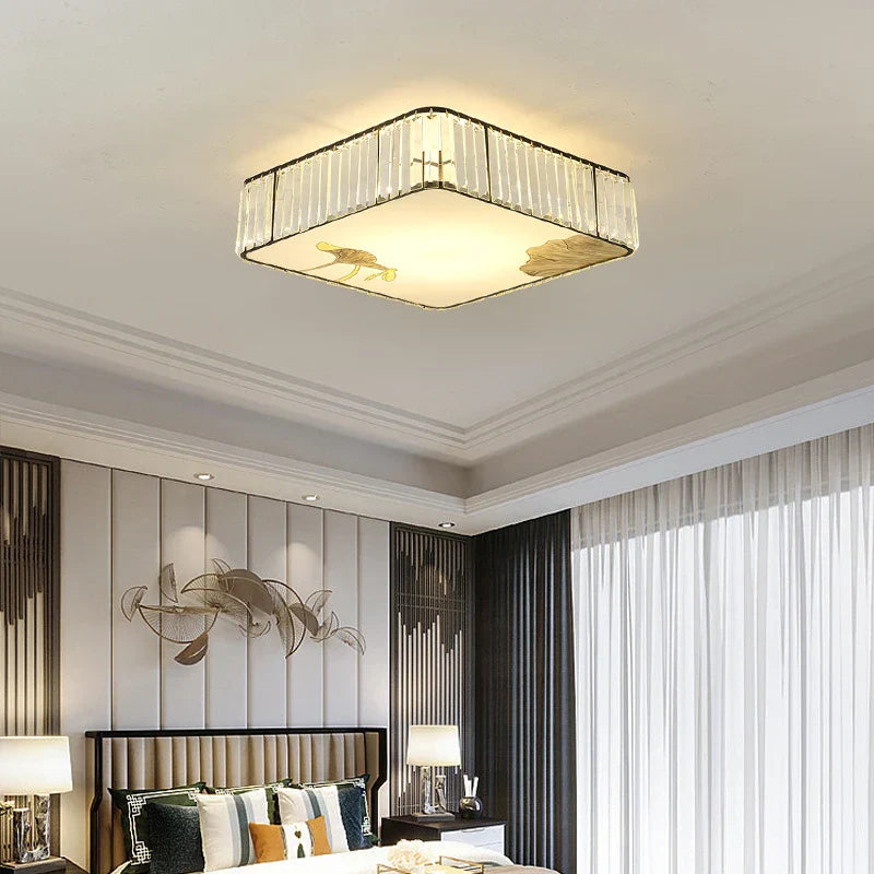 Crystal Chinese Style Ceiling Light for Living Room and Bedroom