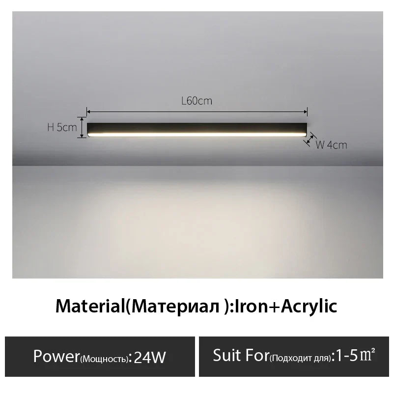 Long Strip LED Ceiling Lights for Balcony, Bedroom, Living Room, Kitchen, Dining Room & More