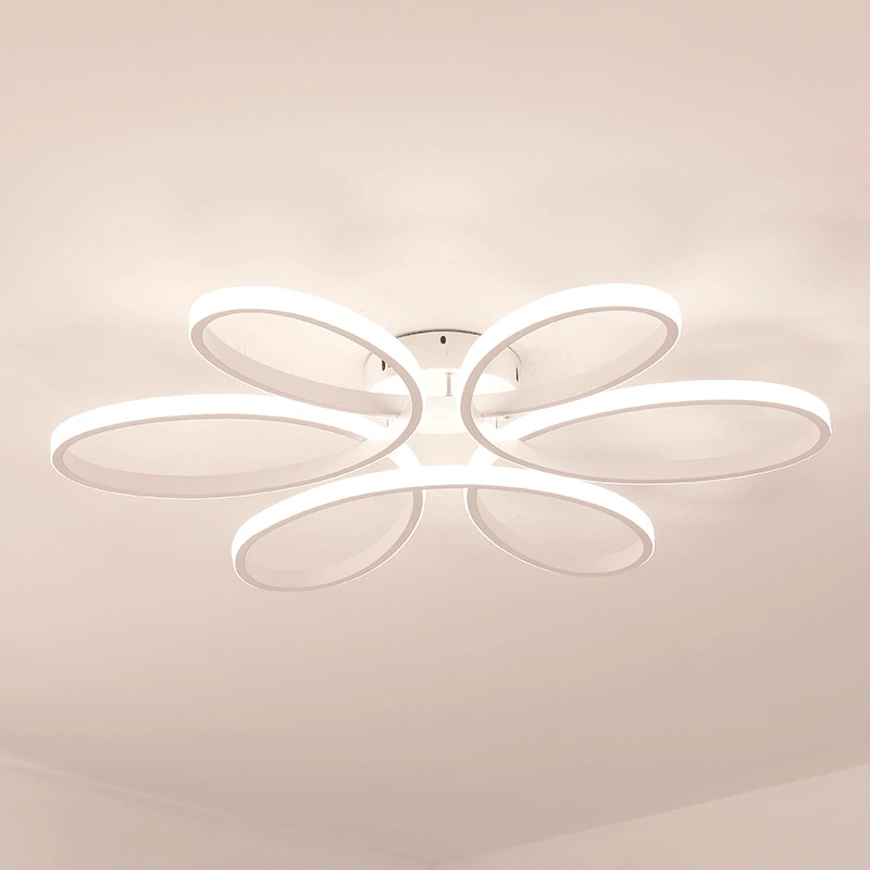 Flower Chandelier: Remote Control LED Ceiling Lamp for Modern Nordic Bedroom & Living Room