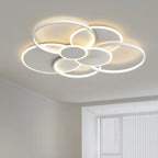 Modern Circles LED Dimmable Chandelier: Minimalist Nordic Living Room & Bedroom Lighting