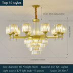 Crystal Chandelier: Elegant Light Luxury Villa Bedroom Living Room Lamp