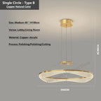 Acrylic Living Room Chandelier Pendant Light Fixture_LED Hanging Lamp