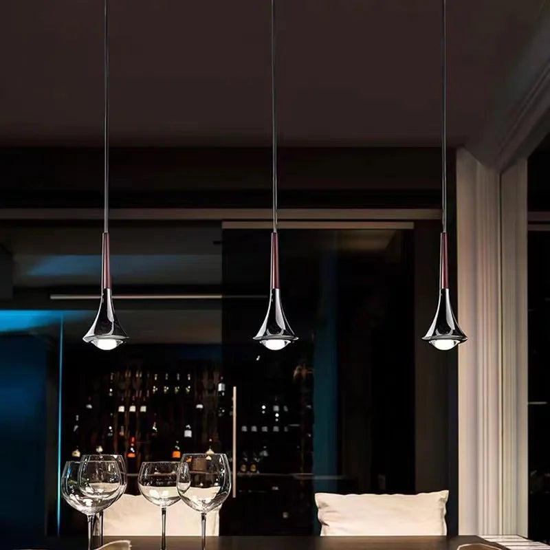 LED Rain Staircase Chandelier: Modern Nordic Design Indoor Lighting for Bar Island