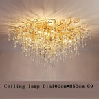 Modern Gold Chrome Crystal Chandelier Ceiling Pendant Light Fixtures