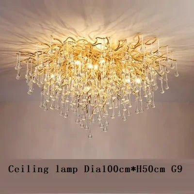 Modern Gold Chrome Crystal Chandelier Ceiling Pendant Light Fixtures