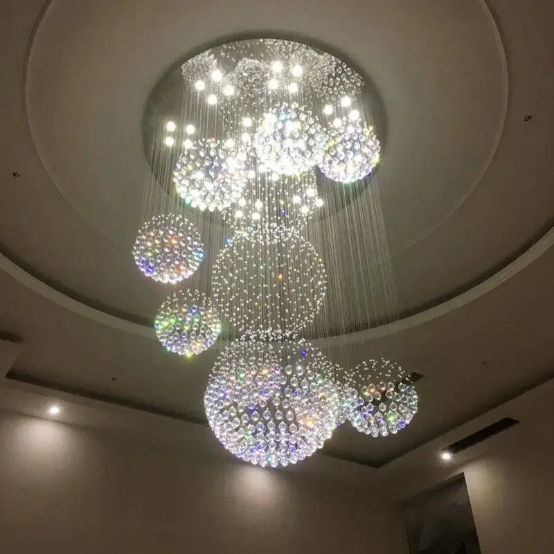 Modern Crystal Ball LED Ceiling Chandelier Pendant Lights Luxury Hanging Lamp