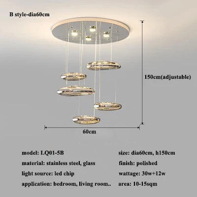 LED Cobblestone Ceiling Chandelier for Home Decor - Modern Living Room Bedroom Lighting